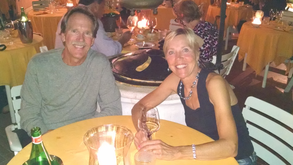 Gus & Elaine dining in Venice